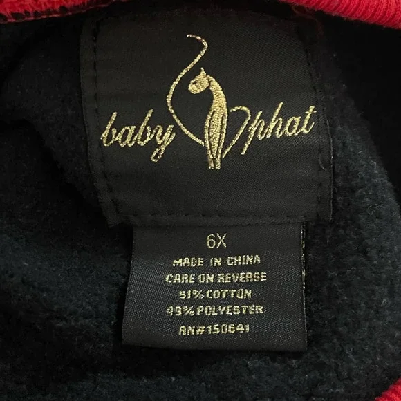 Baby Phat Kids Black Long Sleeve Crew Neck Sweatshirt Size 6X - Picture 7 of 9